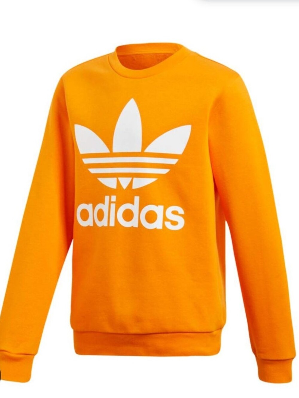 Adidas CP Kids Adidas Trefoil Crewneck Bright Orange & White Size L